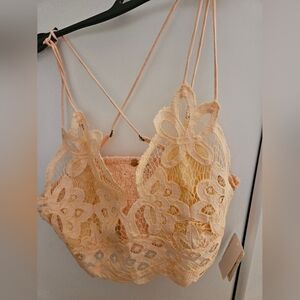 Free People Floral Lace Bralette in Cream